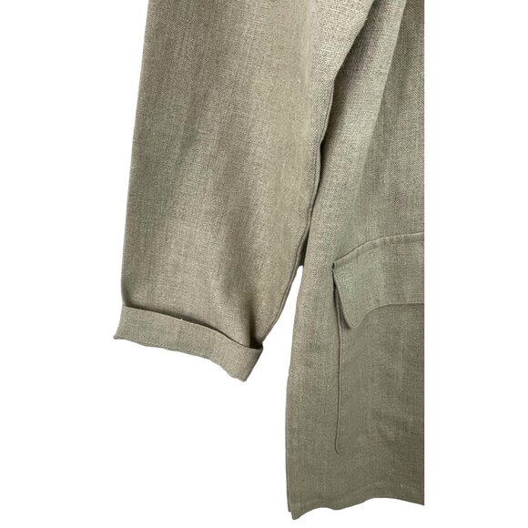 Charter Club Womens Size 10 Brown Linen Button Up Lined Jacket Pockets - Picture 5 of 12